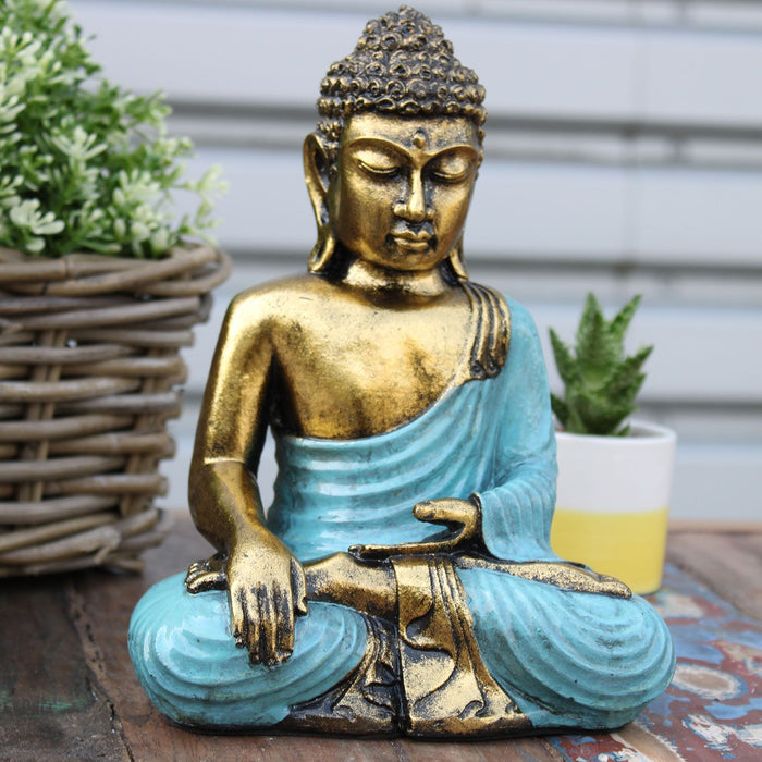 Large Teal & Gold Buddha