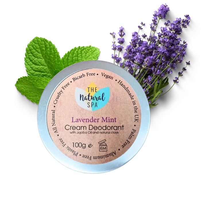 lavender mint cream deodorant, plastic-free, vegan, hydrating and moisturising, self-care