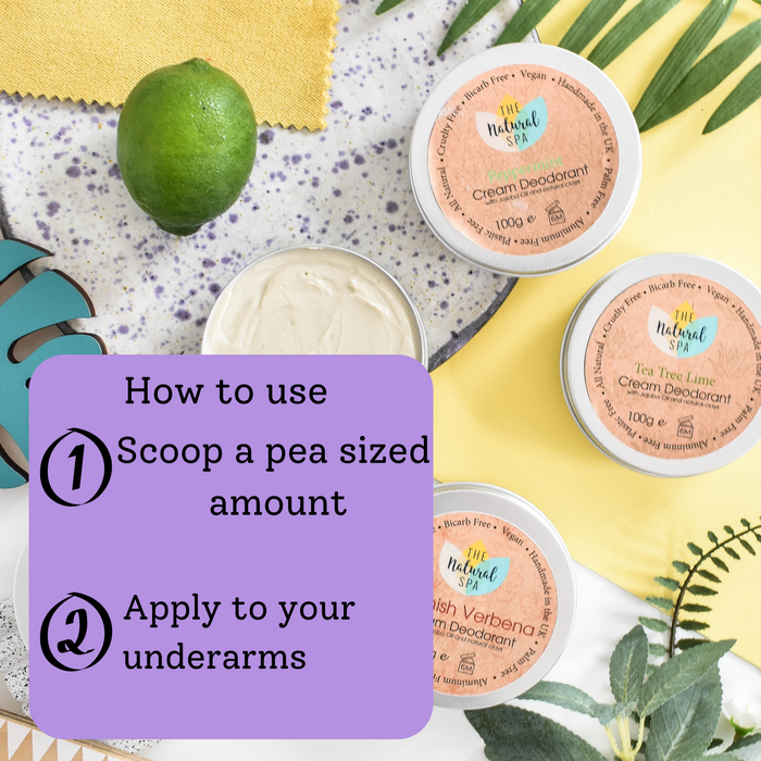 lavender mint cream deodorant, plastic-free, vegan, hydrating and moisturising, self-care
