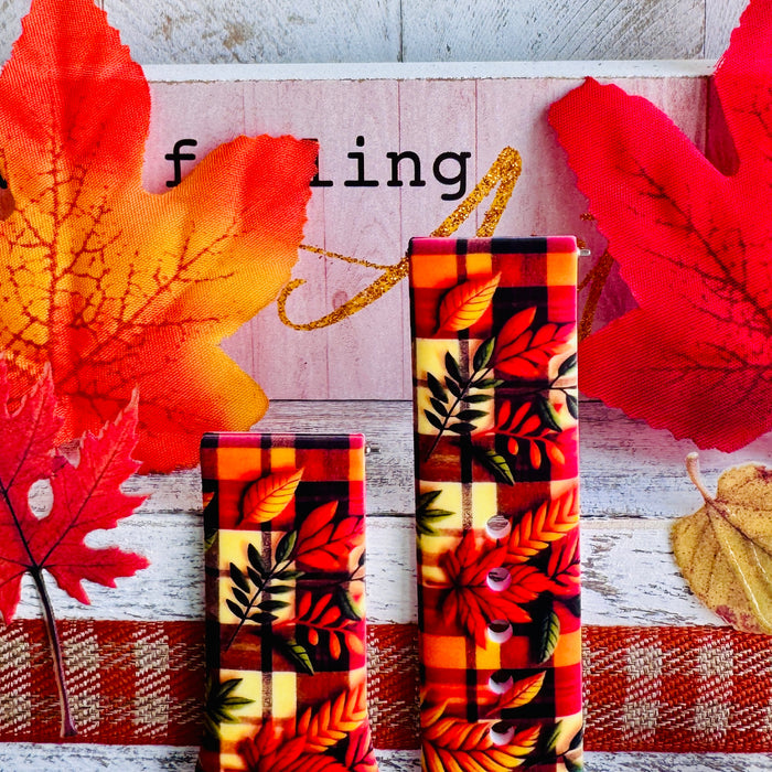 Leaf It to Plaid Print Silicone Band For Samsung Watch