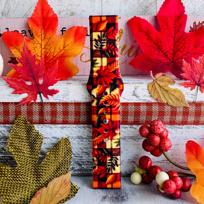 Leaf It to Plaid Print Silicone Band For Samsung Watch