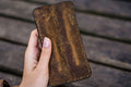 Leather Double Fountain Pen Case / Pen Sleeve - Crazy Horse Brown