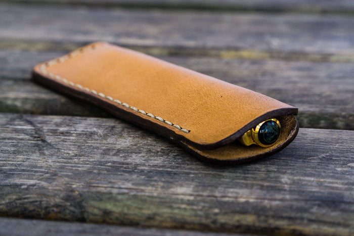 Leather Single Fountain Pen Case / Pen Pouch - Undyed Leather