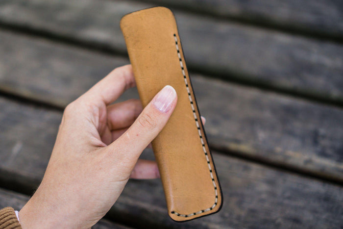 Leather Single Fountain Pen Case / Pen Pouch - Undyed Leather