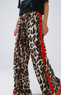 Leopard Pant with Red Stripe