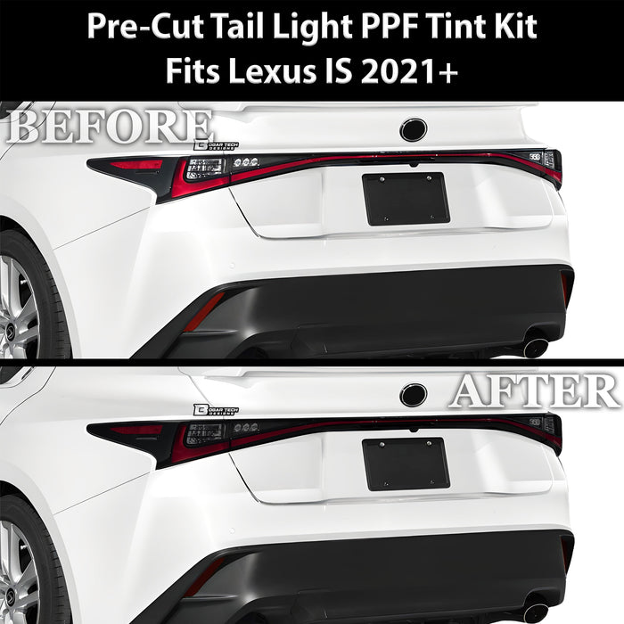 Full Headlight Taillight Precut Smoked PPF Tint Kit Film Overlay Fits Lexus IS 2021 2022 2023 - Bogar Tech Designs