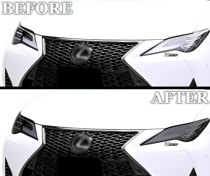 Full Headlight Taillight Precut Smoked PPF Tint Kit Film Overlay Fits Lexus RC 2019 - 2023 - Bogar Tech Designs