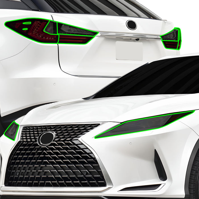 Full Headlight Taillight Precut Smoked PPF Tint Kit Film Overlay Fits Lexus RX 2016 - 2022 - Bogar Tech Designs