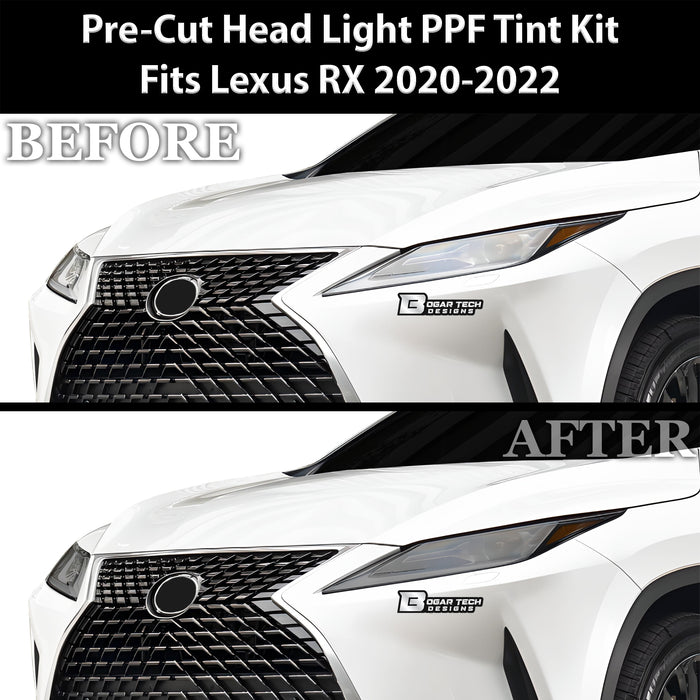 Full Headlight Taillight Precut Smoked PPF Tint Kit Film Overlay Fits Lexus RX 2016 - 2022 - Bogar Tech Designs
