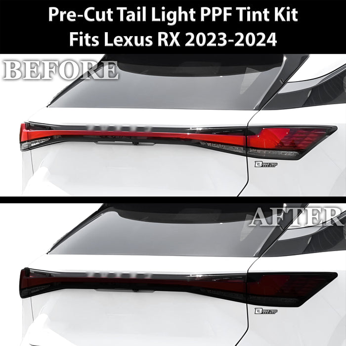 Full Headlight Taillight Precut Smoked PPF Tint Kit Film Overlay Fits Lexus RX 2023 - 2025 - Bogar Tech Designs
