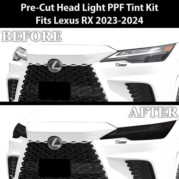 Full Headlight Taillight Precut Smoked PPF Tint Kit Film Overlay Fits Lexus RX 2023 - 2025 - Bogar Tech Designs