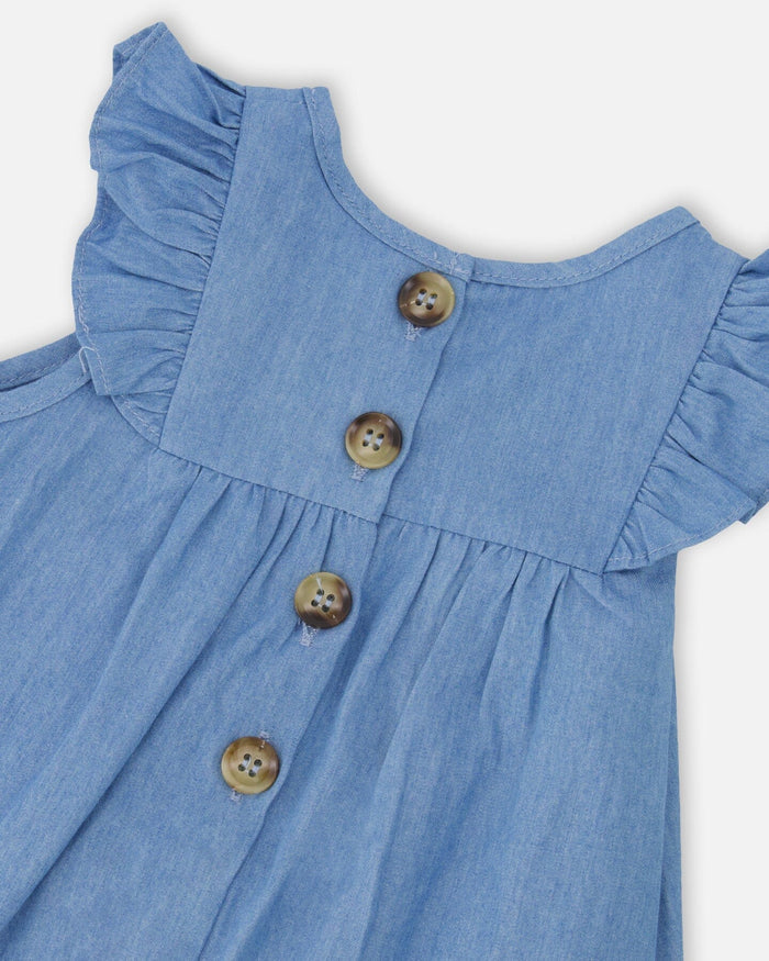 Light Blue Chambray Dress And Bloomer Set Light Blue-4