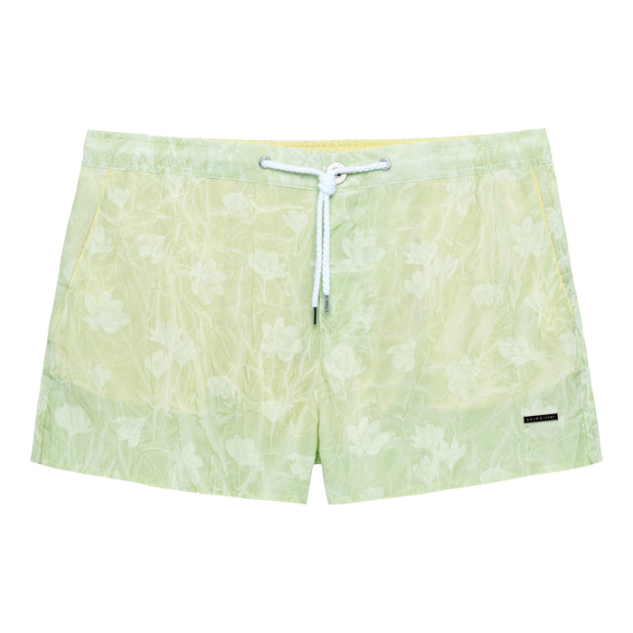 Lime Peony Barcelona Printed Swim Short - Parke & Ronen