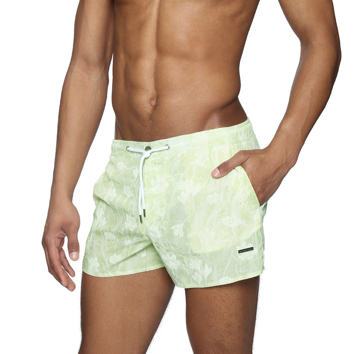 Lime Peony Barcelona Printed Swim Short - Parke & Ronen