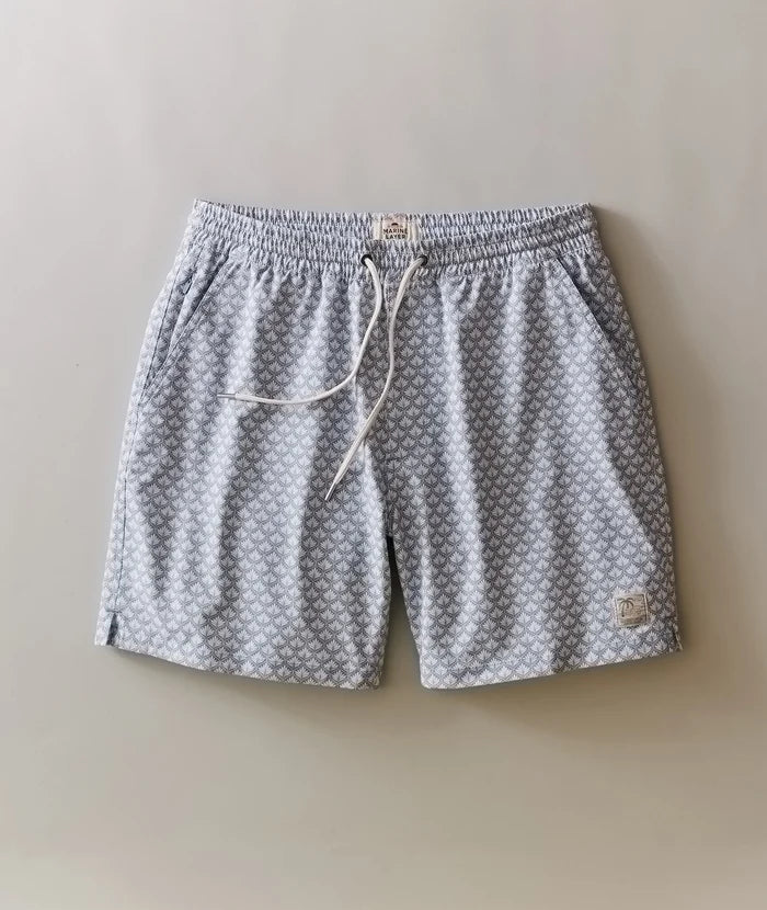 Lined Sport & Swim Short 6" Light Blue Agave Print