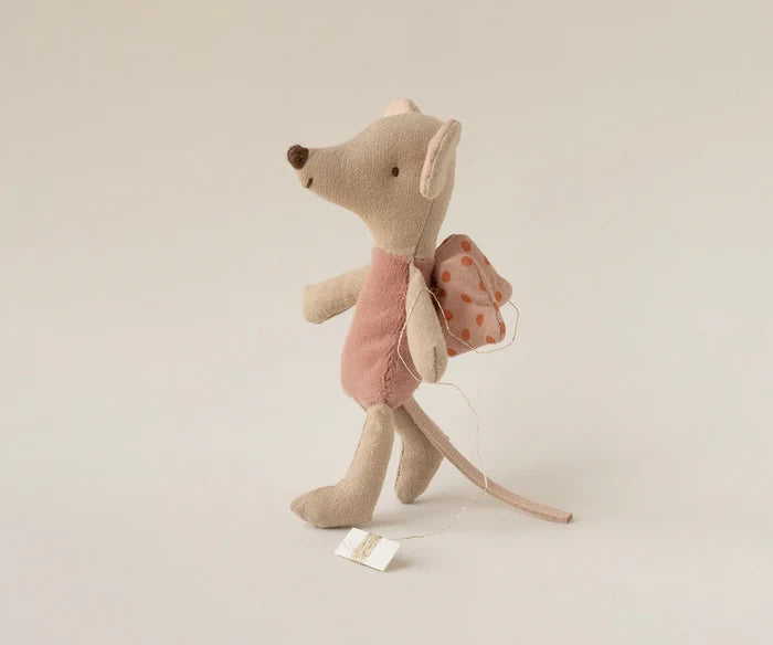 Maileg - Little Sister Mouse - Fairy - Rose - W/String