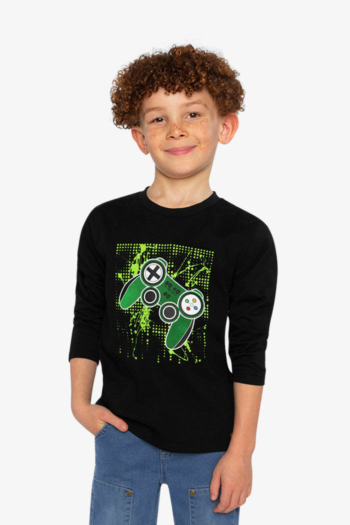 Long Sleeve T-Shirt Black And Green-1