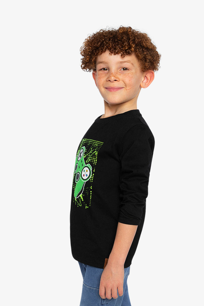 Long Sleeve T-Shirt Black And Green-2