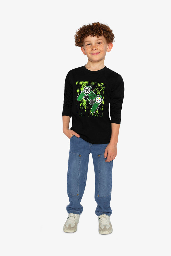 Long Sleeve T-Shirt Black And Green-4