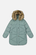 Long Winter Puffer Coat Sage Green-0