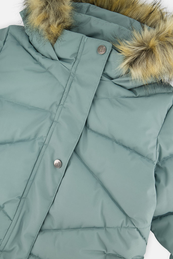 Long Winter Puffer Coat Sage Green-2