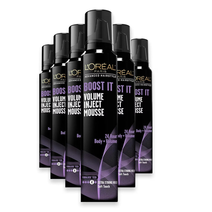 L'Oréal Paris Advanced Hairstyle Boost It Volume Inject Mousse - 8.3 oz - 6 Pack