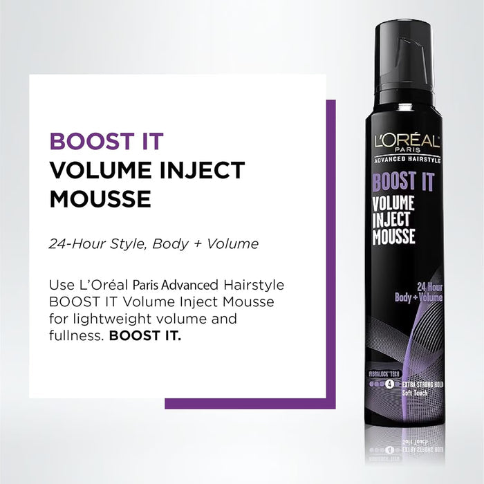 L'Oréal Paris Advanced Hairstyle Boost It Volume Inject Mousse - 8.3 oz - 6 Pack