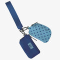 Lulu Mac Polka Dot Double Pouch Wristlet BLUE/NAVY