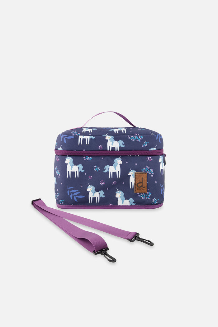 Lunch Box Blue And Purple Unicorn Print-0