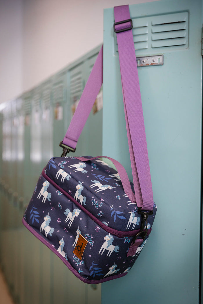 Lunch Box Blue And Purple Unicorn Print-1