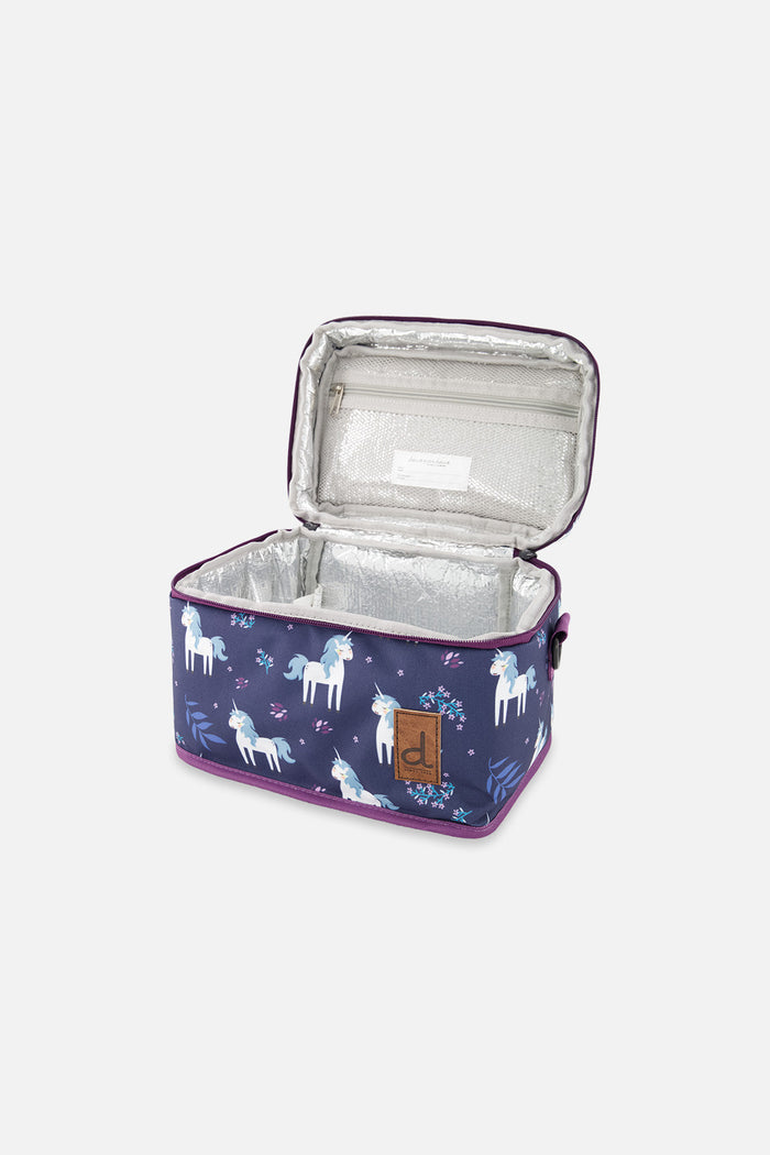 Lunch Box Blue And Purple Unicorn Print-3