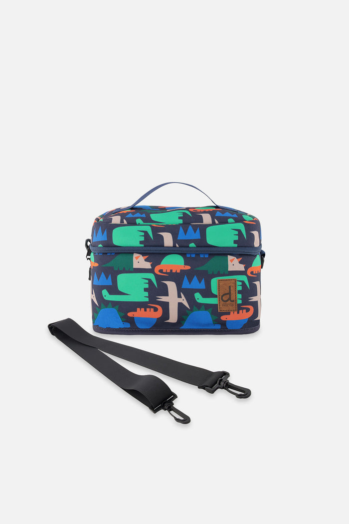 Lunch Box Navy Dinosaur Print-0