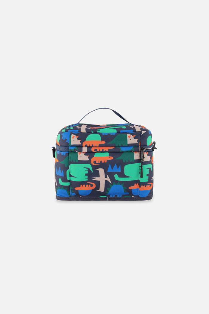 Lunch Box Navy Dinosaur Print-1