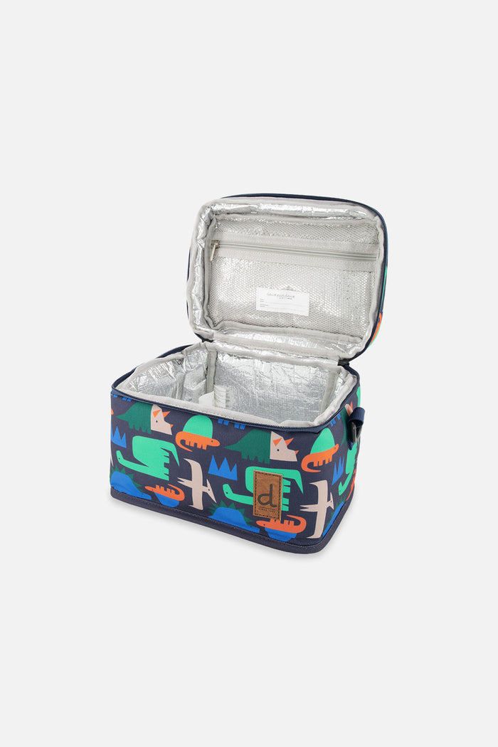 Lunch Box Navy Dinosaur Print-2
