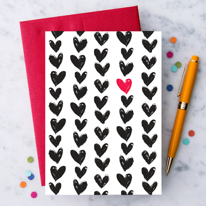 LV11 -"Painted Hearts” Greeting Card.