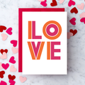 LV54 - "Love” Greeting Card - Pink and Orange