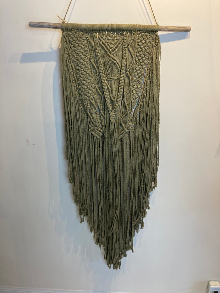 Macramé Wall Hanging - Canadian Hemp - Lentil Green