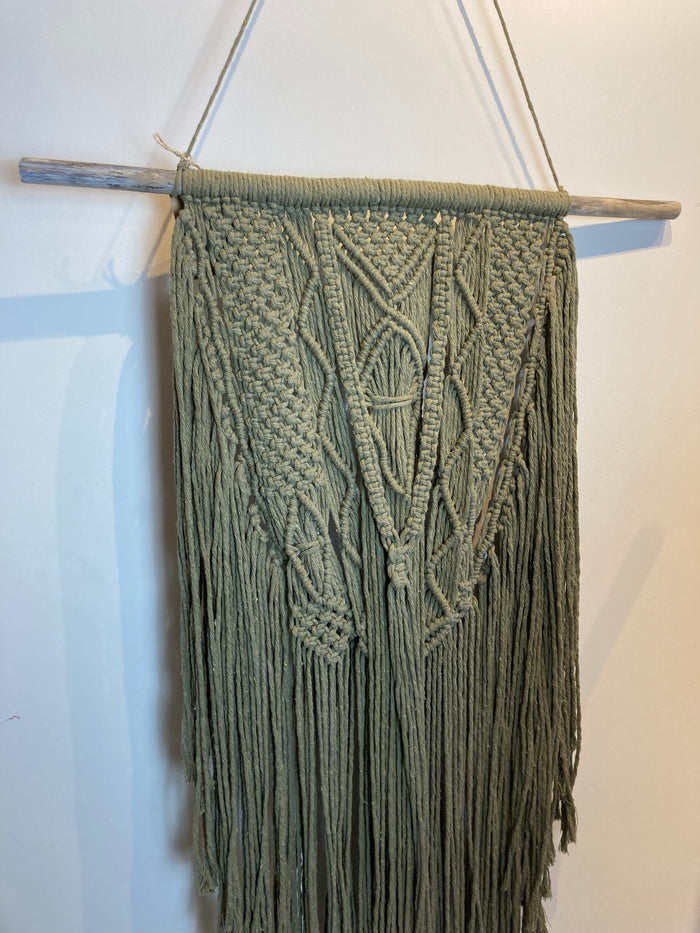 Macramé Wall Hanging - Canadian Hemp - Lentil Green