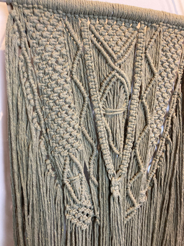 Macramé Wall Hanging - Canadian Hemp - Lentil Green