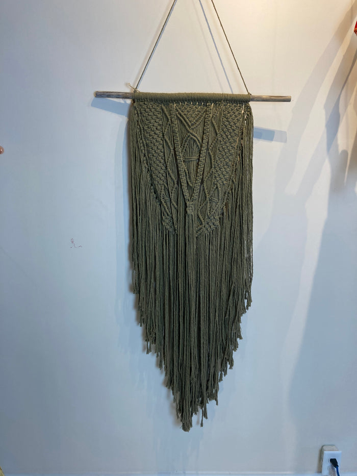 Macramé Wall Hanging - Canadian Hemp - Lentil Green