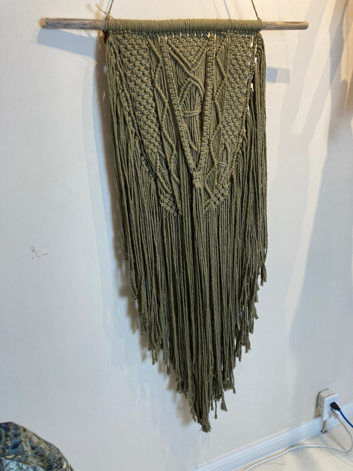 Macramé Wall Hanging - Canadian Hemp - Lentil Green