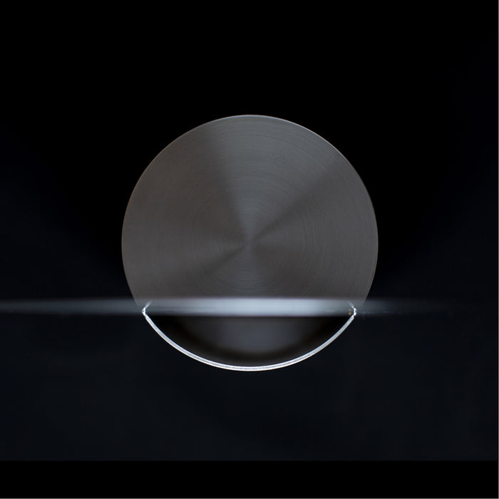 BeCandle x The Grey Green Vase Candle 400g top view, stainless steel minimalist vessel design.