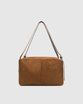 Marissa Suedette Shoulder Bag - Cognac