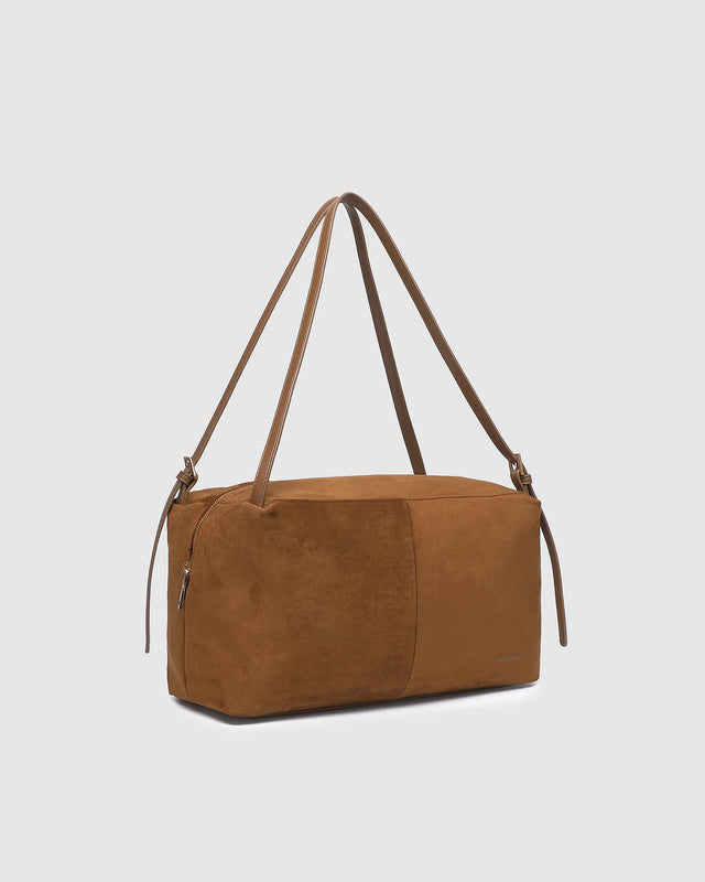 Marissa Suedette Shoulder Bag - Cognac