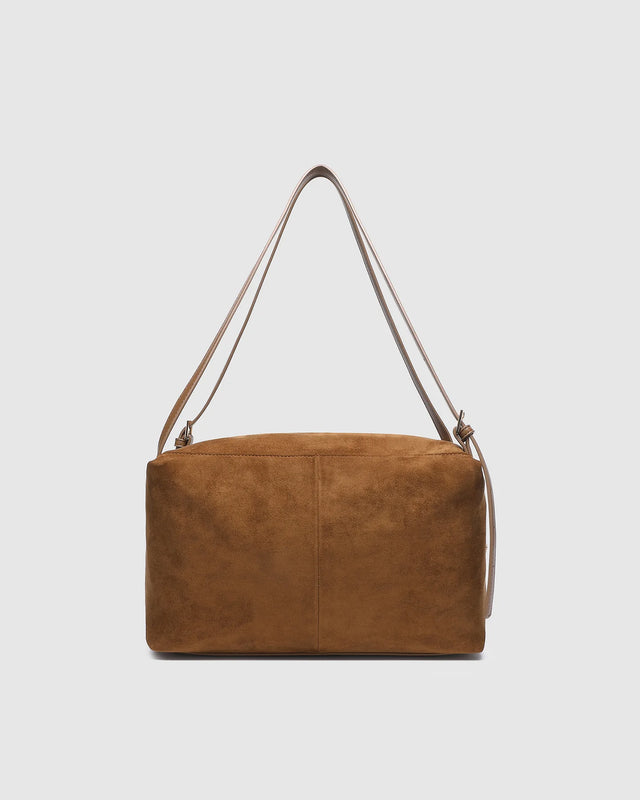 Marissa Suedette Shoulder Bag - Cognac