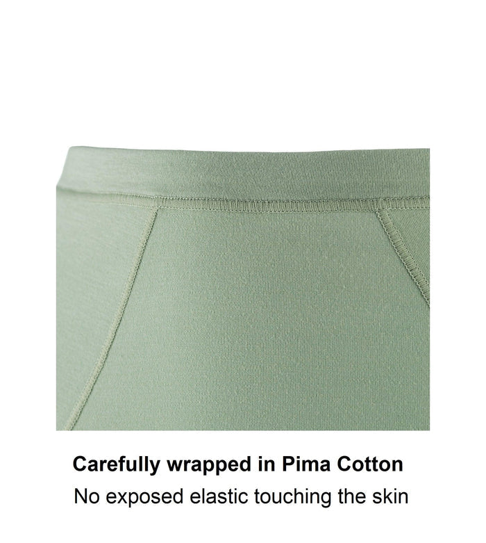 Marrow High Waisted Silk and Organic Cotton Full Brief in Aspen Green, view 3 – Juliemay Lingerie