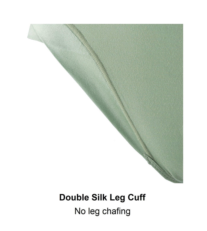 Marrow High Waisted Silk and Organic Cotton Full Brief in Aspen Green, view 4 – Juliemay Lingerie