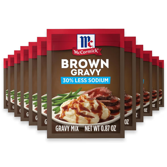 McCormick Brown Gravy Mix, 30% Less Sodium - 12 Pack