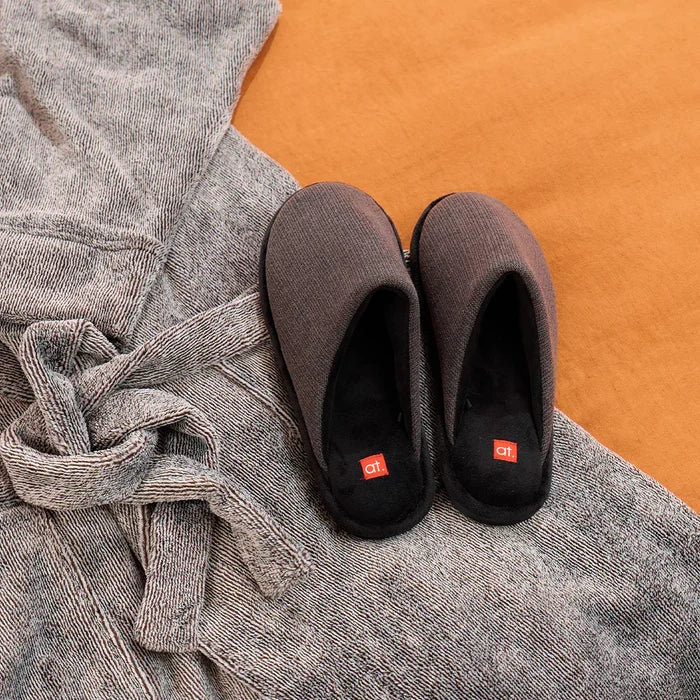 Mens Slippers - Cosy Sherpa - Charcoal