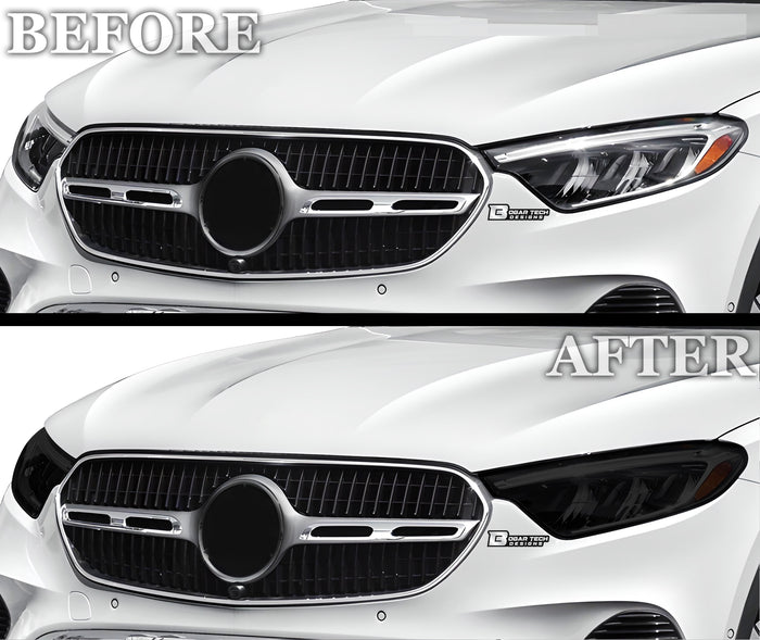 Full Headlight Taillight Precut Smoked PPF Tint Kit Film Overlay Fits Mercedes Benz GLC 2023 - 2025 - Bogar Tech Designs